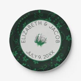 白エレガント椿結婚病 ペーパープレート