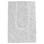 白エレガント模様 ミディアムペーパーバッグ (裏面)