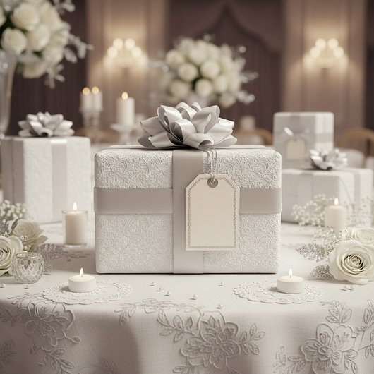 白エレガント模様 ラッピングペーパー