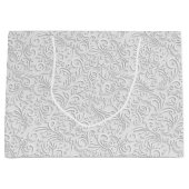 白エレガント模様 ラージペーパーバッグ (正面)