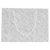 白エレガント模様 ラージペーパーバッグ (裏面)