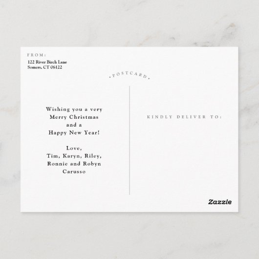 白エレガント水牛のプレイド写真 ポストカード (裏面)