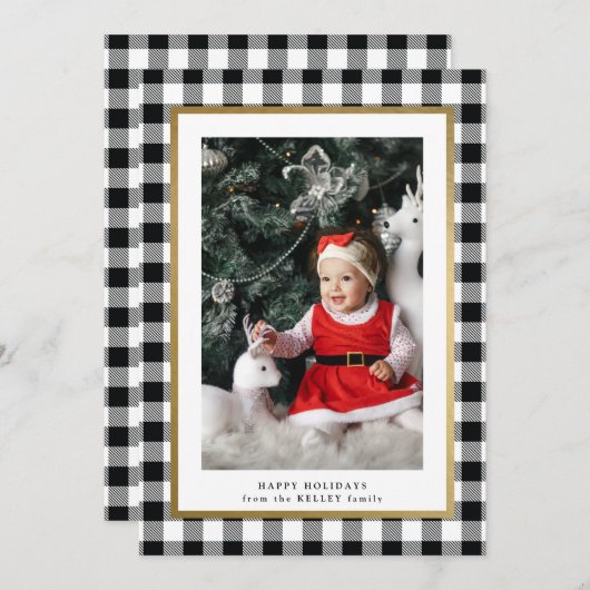 白エレガント水牛の格子状写真 シーズンカード (正面/裏面)