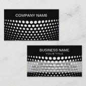 白エレガント水玉模様パターン 名刺 (正面/裏面)
