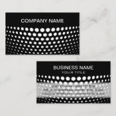 白エレガント水玉模様パターン 名刺 (正面/裏面)