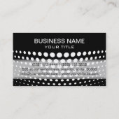 白エレガント水玉模様パターン 名刺 (裏面)