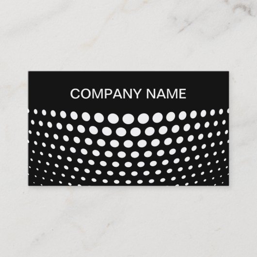白エレガント水玉模様パターン 名刺 (正面)
