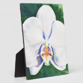 白エレガント水色のラン絵を描ド フォトプラーク (側面)