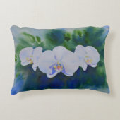 白エレガント水色の熱帯ボホラン アクセントクッション (正面)