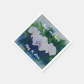 白エレガント水色の熱帯ボホラン スタンダードカクテルナプキン (角)