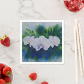 白エレガント水色の熱帯ボホラン スタンダードカクテルナプキン (インサイチュ)