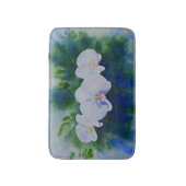 白エレガント水色の熱帯ボホラン バスマット (正面縦)