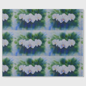 白エレガント水色の熱帯ボホラン ラッピングペーパー (フラット)