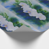 白エレガント水色の熱帯ボホラン ラッピングペーパー (角)