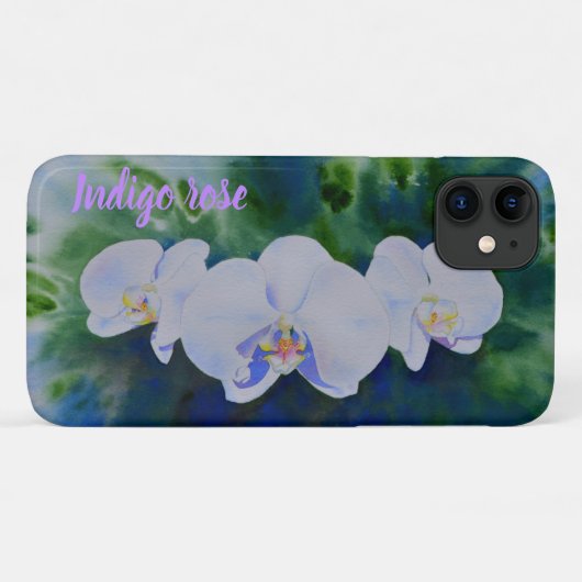 白エレガント水色の熱帯ボホラン Case-Mate iPhoneケース (裏面(横))