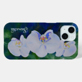 白エレガント水色の熱帯ボホラン Case-Mate iPhoneケース (裏面 (横))