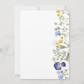 白エレガント水色フローラブライダルシャワー 招待状 (裏面)