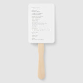 白エレガント水色フローラ結婚式 プログラムハ ハンドファン (裏面)