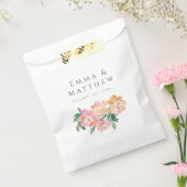 白エレガント水色牡丹フローラブーケ フェイバーバッグ (封をした状態)