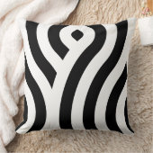 白エレガント波パターン黒 クッション (ブランケット)