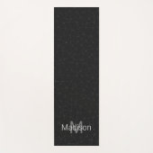 白エレガント濃い灰色のジオメトリメッシュモノグラム ヨガマット (正面)