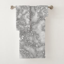 白エレガント灰色の大理石 バスタオルセット