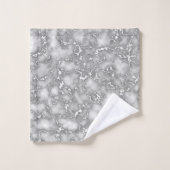 白エレガント灰色の大理石 バスタオルセット (ウォッシュタオル)