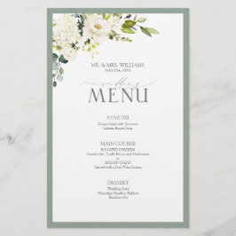 白エレガント灰色の緑の水色のフローラ結婚