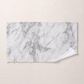 白エレガント灰色の銀大理石 バスタオルセット (ハンドタオル)