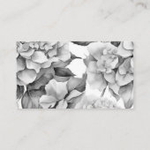 白エレガント灰色の黒フローラ水色 エンクロージャーカード (裏面)