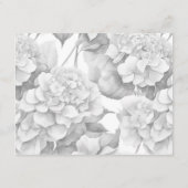 白エレガント灰色の黒フローラ水色 エンクロージャーカード (裏面)