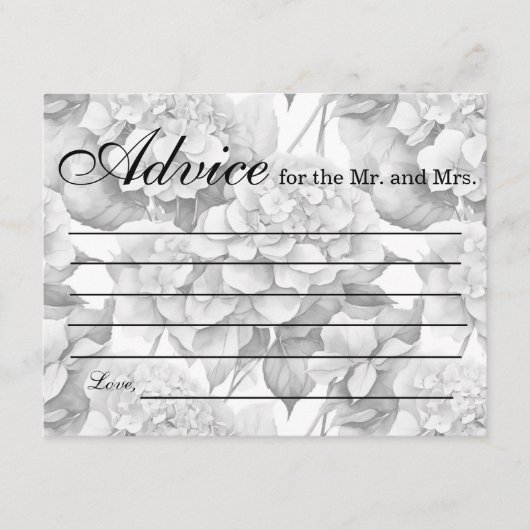 白エレガント灰色の黒フローラ水色 エンクロージャーカード (正面)