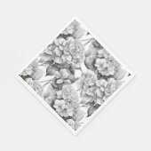 白エレガント灰色の黒フローラ水色 スタンダードランチョンナプキン (角)