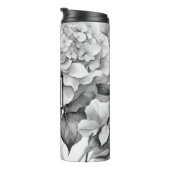 白エレガント灰色の黒フローラ水色 タンブラー (回転右)