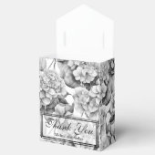 白エレガント灰色の黒フローラ水色 フェイバーボックス (オープン)