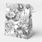 白エレガント灰色の黒フローラ水色 フェイバーボックス (裏面サイド)