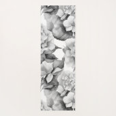 白エレガント灰色の黒フローラ水色 ヨガマット (裏面)