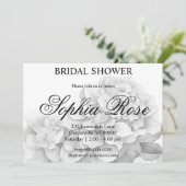 白エレガント灰色の黒フローラ水色 招待状 (スタンド正面)