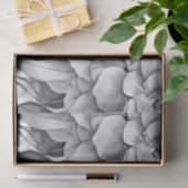 白エレガント灰色の黒フローラ水色 薄葉紙 (ギフト)