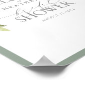 白エレガント灰色グリーンウォーターブライダルへようこそ ポスター (角)