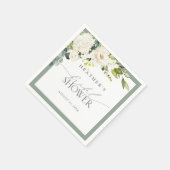 白エレガント灰色グリーンウォーターブライダルシャワー スタンダードカクテルナプキン (角)