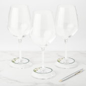 白エレガント灰色グリーンウォーターブライダルシャワー ワイングラスタグ (セット)