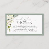 白エレガント灰色グリーンディスプレイシャワー エンクロージャーカード (正面)