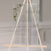 白エレガント灰色グリーンフローラ披露宴席 アクリルサイン