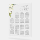 白エレガント灰色グリーンフローラ披露宴席 アクリルサイン (傾斜)