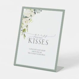 白エレガント灰色グリーンフローラ数キス 台座サイン