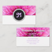 白エレガント灰色ピンク花花屋 名刺 (正面/裏面)