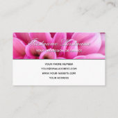 白エレガント灰色ピンク花花屋 名刺 (裏面)