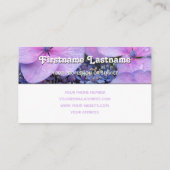 白エレガント灰色ピンク花花屋 名刺 (裏面)