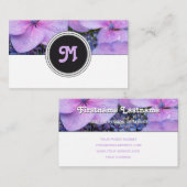 白エレガント灰色ピンク花花屋 名刺 (正面/裏面)